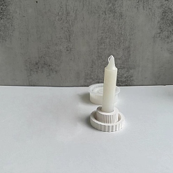 Белый Силиконовые формы для плоских круглых подсвечников своими руками, для смолы, левкас, цементное ремесло, белые, 7.5x2.6 см, Внутренний диаметр: 1.85 cm