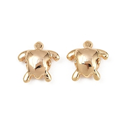 Настоящее золото 18K Латунные бусины, без кадмия, без никеля и без свинца, черепаха, реальный 18 k позолоченный, 9.5x9x3.5 мм, отверстие : 1.2 мм