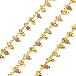 Турмалин Кубические звенья из латуни ручной работы, с натуральными турмалиновыми бусинами и катушкой, долговечный, стойки покрытие, пайки, без свинца и без кадмия, реальный 18 k позолоченный, очарование: 6x2.5x2.5 мм и 6x2.5 мм
