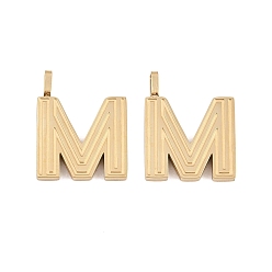 Letter M 304 прелести нержавеющей стали, письмо амулеты, золотые, Буква М, 15x12x2 мм, отверстие : 2.5x1 мм