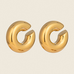 Золотой 304 серьги-каффы из нержавеющей стали в форме буквы С, золотые, 29.5x29.5 мм