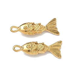 Fish Подвески из нержавеющей стали 304, реальный 18 k позолоченный, ионное покрытие (ip), рыба, 23x6.5x5 мм, отверстие : 1.5x3 мм