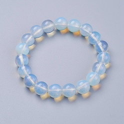 Opalite Opalite Beaded Stretch Bracelets, Round, 2-1/8 inch(53mm)