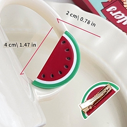 Арбуз Заколки из кожи аллигатора из ацетата целлюлозы (смола), арбуз, 40x20 мм