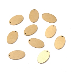 Золотой Ионное покрытие (ip) 304 подвески из нержавеющей стали, двухсторонний подъемный стол, пустая бирка с матовой отделкой, овальные, золотые, 15x9x1 мм, отверстие : 1 мм