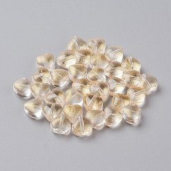 Шампанско-Желтый Гальванические стеклянные бусины, сердце, шампанское желтый, 5.5x6x3.7 мм, отверстие : 0.8 мм