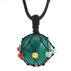 Fluorite Natural Fluorite Pendants Necklaces, Round, 30.71 inch(78cm)