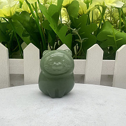 Зеленый Авантюрин Натуральный зеленый авантюрин скульптурные украшения, для украшения стола домашнего офиса, морской волк, 30~40 мм