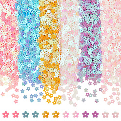 Цветок 120g 6 цвета пластиковые пайетки бусины, шитье ремесленных украшений, цветок, 6x6 мм, 20 г / цвет