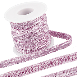Лиловый 10ярдов полиэстеровой кружевной ленты, аксессуары для одежды, с пустыми пластиковыми катушками 1pc, сирень, 1/2 дюйм (12 мм)