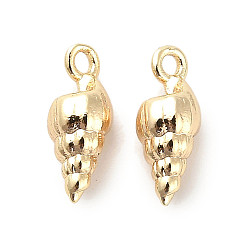 Настоящее золото 18K Латунь прелести, без кадмия, без никеля и без свинца, спиральная оболочка, реальный 18 k позолоченный, 11.5x5x4 мм, отверстие : 1.4 мм