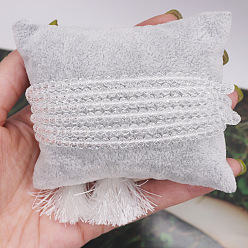 Белый Браслеты из стеклянных бусин для женщин, ronud, с кисточкой, граненые, белые