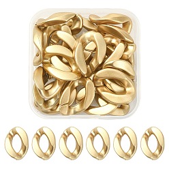 Золотистый 20шт. непрозрачные акриловые соединительные кольца, окрашенные распылением, разъемы для быстрой связи, для изготовления бордюрных цепей, твист, золотые, 23x16x5 мм, внутренний диаметр: 13x6.5 мм