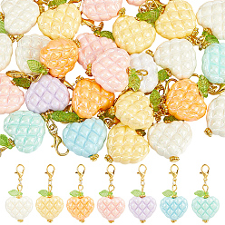 (52) Непрозрачная лаванда 30акриловые подвесные украшения, Сплав с застежками когтя омара, сердце, разноцветные, 41 мм