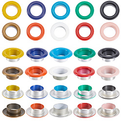 (52) Непрозрачная лаванда 200 наборы 10 цвета железные люверсы люверсы фурнитура, с шайбами, сменный пакет для ремонта сумки, разноцветные, 16.5x5.5 мм, внутренний диаметр: 10 мм, 20 шт / комплект