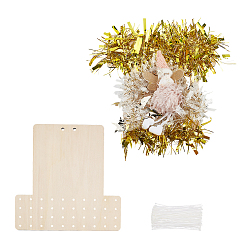 Античный Белый 2шт. деревянные доски для венков, с 100шт нейлоновыми кабельными стяжками, старинный белый, 145~300x300x3~5 мм