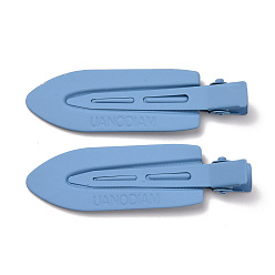 Stahlblau Einbrennlack, Eisen, Alligator-Haarspangen, Haarspangen für Frauen und Mädchen, Spaten, Stahlblau, 69x19.5x10 mm