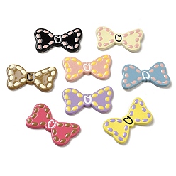 Bowknot Непрозрачные кабошоны из смолы, для изготовления ювелирных изделий, разноцветные, бантом, 21x37.5x2.5 мм