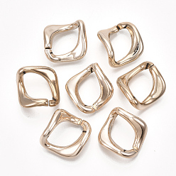 Rose Gold UV Plating ABS Plastic Linking Rings, Quick Link Connectors, For Curb Chains Making, Unwelded, Twist, Rose Gold, 26x25x14mm, Hole: 22x14mm
