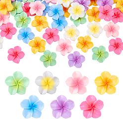 (52) Непрозрачная лаванда 80шт. непрозрачные кабошоны в виде цветов из смолы, разноцветные, 24x25x7 мм