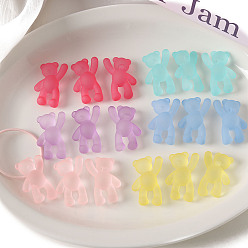 (52) Непрозрачная лаванда Прорезиненные прозрачные акриловые бусины, медведь, разноцветные, 36.7x26.6x12.8 мм, отверстие : 3 мм