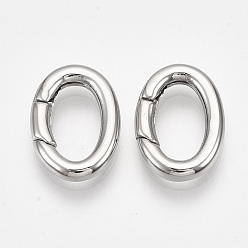 Нержавеющая Сталь Цвет Не тускнеет 304 пружинные затворные кольца из нержавеющей стали, овальные кольца, цвет нержавеющей стали, 18x13x3 мм, внутренний диаметр: 12x7 мм