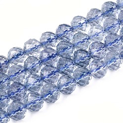 Светлый Стально-синий К 9 нити стеклянных бусин, имитация драгоценных камней, круглые, граненые, светло-стальной синий, 5.5~6.5 мм, отверстие : 0.8 мм, около 67 шт / нитка, 14.96 дюйм (38 см)