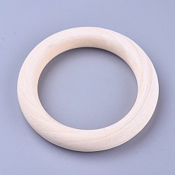 Khaki Unfinished Wood Linking Rings, Macrame Wooden Rings, Annular, Khaki, 70x10mm, Hole: 50mm