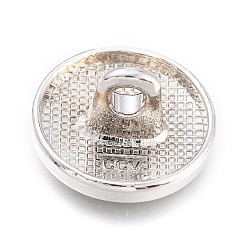 Platinum Alloy Shank Buttons, 1-Hole, Flat Round, Platinum, 20x7mm, Hole: 2mm