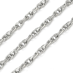 Нержавеющая Сталь Цвет 304 из нержавеющей стали веревочные сети, несварные, цвет нержавеющей стали, 6x4x1 мм, 2 м / шт