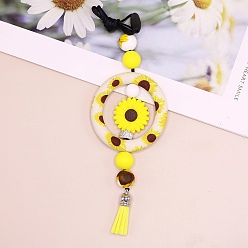 Flower Silicone Beads Big Pendants, Flower, 19.29x2.56 inch(49x6.5cm)