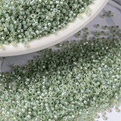 (RR2354) Silverlined Light Moss Opal MIYUKI Round Rocailles Beads, Japanese Seed Beads, (RR2354) Silverlined Light Moss Opal, 15/0, 1.5mm, Hole: 0.7mm, about 27777pcs/50g
