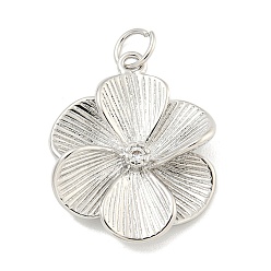 Платина Стойка металлическая латунная микропрофилированная кубическая циркония подвески, с целью перехода в кольце, без кадмия и без свинца, долговечный, цветок, платина, 26x21x5 мм, отверстие : 3 мм