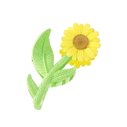 Желтый Пластиковые зажимы когтя волос, аксессуары для волос для женщин и девочек, подсолнечник, желтые, 100x55 мм