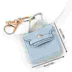 Светло-Синий Портативная сумка из искусственной кожи брелок, голубой, 60x50 мм