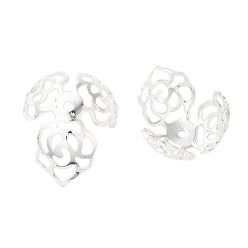 Серебро Покрытие стойки из латуни, 3-лепесток, долговечный, серебряные, 16.4x11.8 мм, отверстие : 1.2 мм