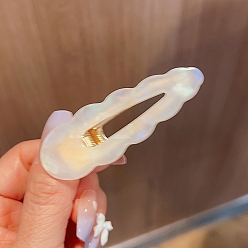 Античный Белый Заколки для волос из кожи аллигатора, аксессуары для волос для женщин и девочек, слеза, старинный белый, 66 мм