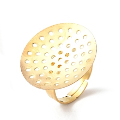 Настоящее золото 18K 304 настройки ситовых колец из нержавеющей стали, круглые, реальный 18 k позолоченный, внутренний диаметр: 18 мм, лоток : 25 мм
