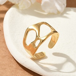 Настоящее золото 18K 304 открытые манжеты из нержавеющей стали для унисекс, реальный 18 k позолоченный, 13.5 мм, регулируемый