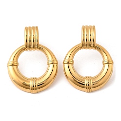 Золотой 304 из нержавеющей стали серьги, кольцо, золотые, 43.5x32.5 мм