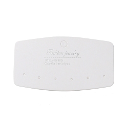 Белый Бумажные карты дисплея серьги, вмещает до 3 пар серег-пусетов, прямоугольные, белые, 5.05x9x0.04 см, отверстия : 5.8 mm и 1.6 мм