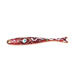 Fish 304 de esmalte de acero inoxidable grandes colgantes, revestimiento de iones (ip), dorado, encantos de pescado, 65x8x4 mm, agujero: 2 mm