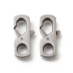Нержавеющая Сталь Цвет 304 нержавеющая сталь застежка когтя омара, прямоугольные, цвет нержавеющей стали, 26x12.5x4 мм, отверстие : 5.5 мм