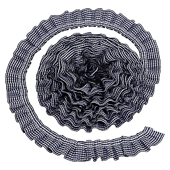 Noir Rubans de dentelle plissée en polyester, motif écossais, pour les accessoires vestimentaires, noir, 1-5/8 pouces (40 mm)