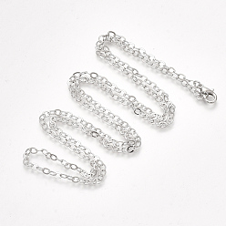 Платина Латунь кабель цепи ожерелье изготовление, с карабин-лобстерами , платина, 32 дюйм (81.5 см)