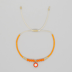 Оранжевый Стеклянный глаз браслет летний пляжный отдых бисерные украшения простой стильный аксессуар