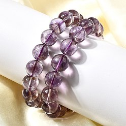 Аметист Браслеты из натуральных аметистовых круглых бусин для женщин, бусины : 12 мм, внутренний диаметр: 2-3/8 дюйм (6 см)