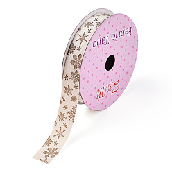 Снежинка Односторонние хлопковые ленты с принтом, рождественские украшения, верблюжие, снежинка шаблон, 5/8 дюйм (16.5 мм), около 2.00 ярдов (1.82 м) / рулон