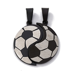 (52) Непрозрачная лаванда 201 стали сплит подвески из нержавеющей, футбольное очарование, лазерная резка, анти-тускнение, разноцветные, 25x24x1 мм, отверстие : 6x3.5 мм