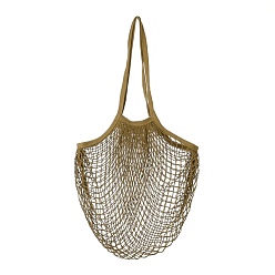 Хаки Портативные пакеты для продуктов из хлопковой сетки, многоразовая сетчатая сумка для покупок, хаки, 58.05 см, сумка: 35x38x1.8 см.